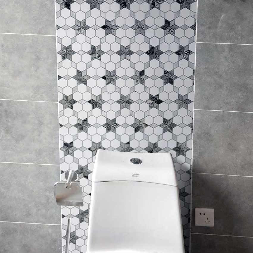 Flower Hexagon Marble Mosaic Floor and Wall Tile - Luxury Tiles UK