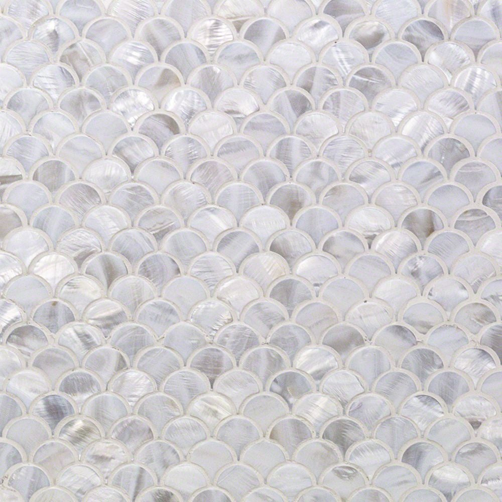 Handmade White Fish Scale Mother of Pearl Mosaic Tile For Bathroom Kitchen Wall Shower Spa Backsplash Tile