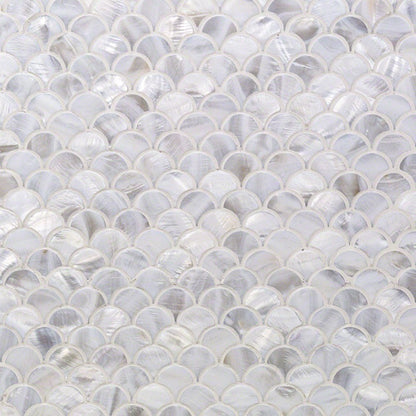 Handmade White Fish Scale Mother of Pearl Mosaic Tile For Bathroom Kitchen Wall Shower Spa Backsplash Tile