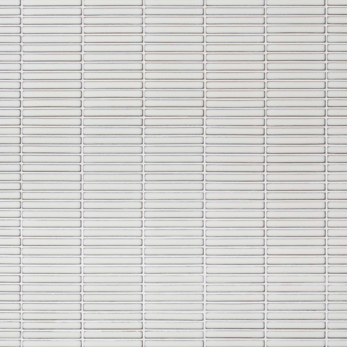 Tokyo Mini Kit-Kat Mosaic Tile Sheet Gloss White with Shaded Edges