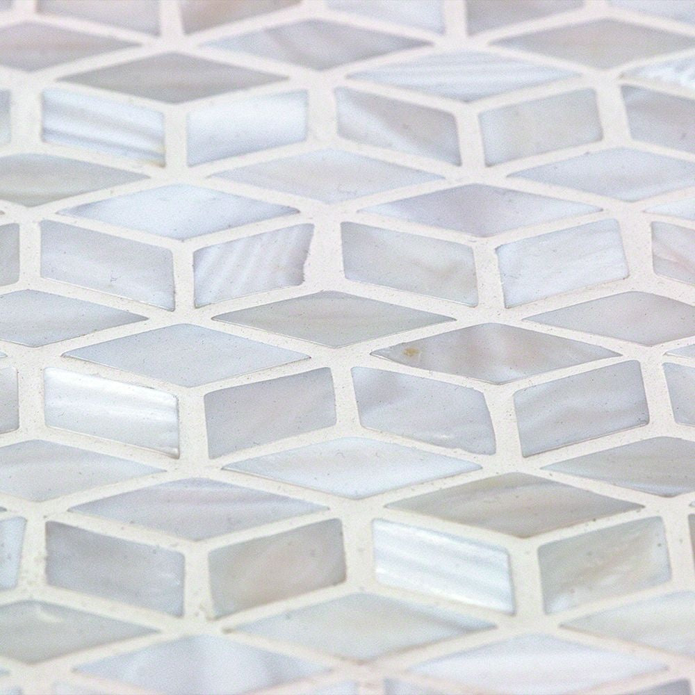 White Mother of Pearl Illusion Polished Mosaic Tile