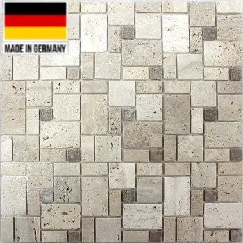 Cream Pebble Effect Stick and Peel Mosaic Tile 30cmx30cm Luxury Tiles