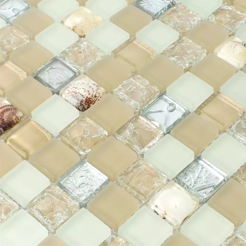 Champagne Shell & Glass Mosaic Tile - Luxury Tiles UK
