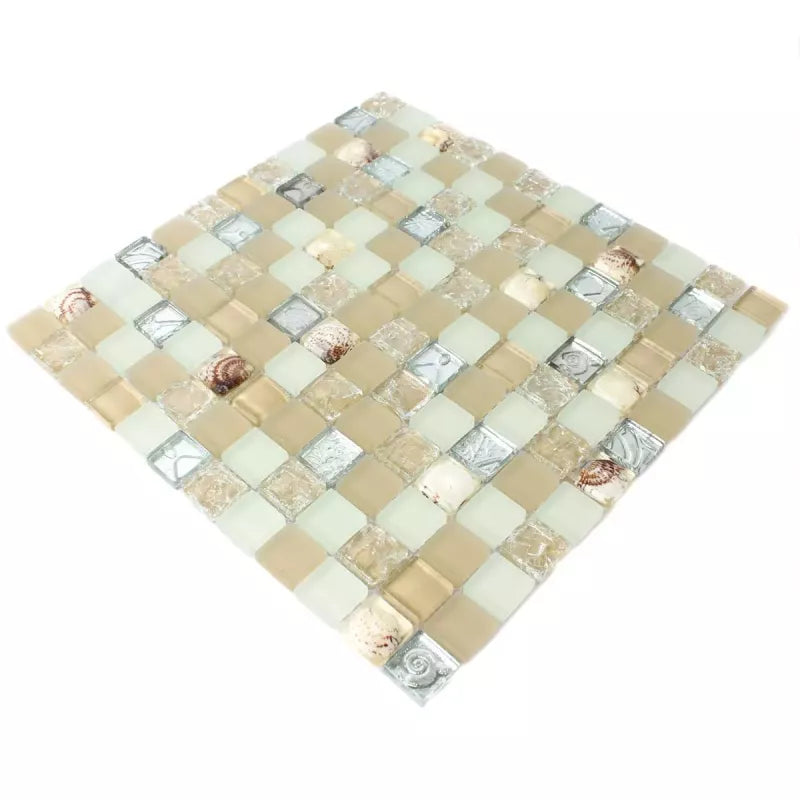 Champagne Shell & Glass Mosaic Tile