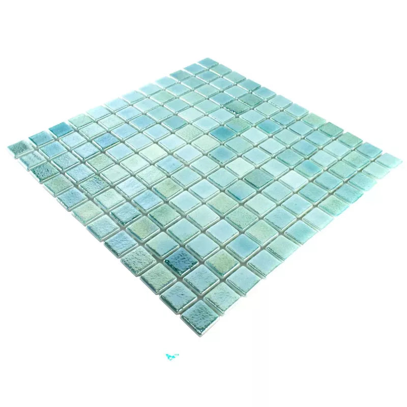 Glass Swimming Pool Mosaic | McNeal Cyan 25 - Luxury Tiles UK