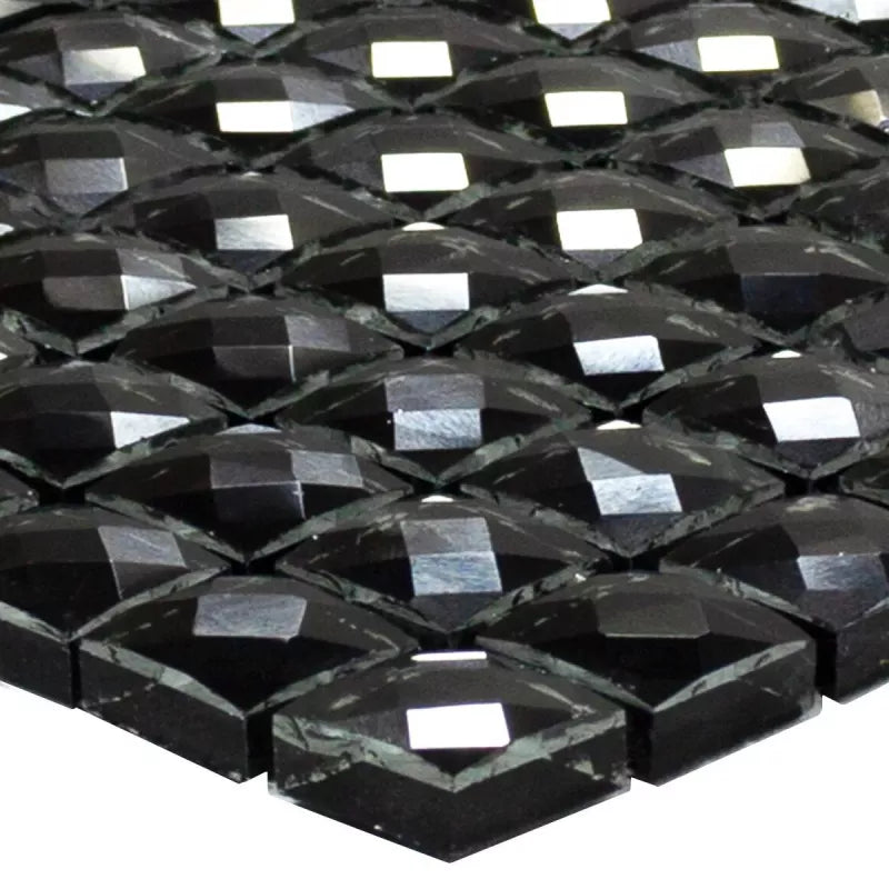 Black Diamond Optic Mosaic Tile - Luxury Tiles UK