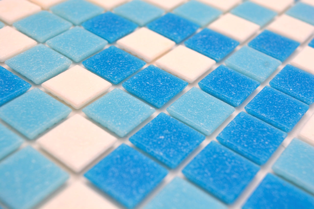 Pixel Sea Light Blue Blend Mosaic Tiles 20x20 - Luxury Tiles UK