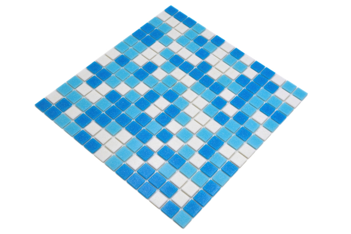 Pixel Sea Light Blue Blend Mosaic Tiles 20x20 - Luxury Tiles UK