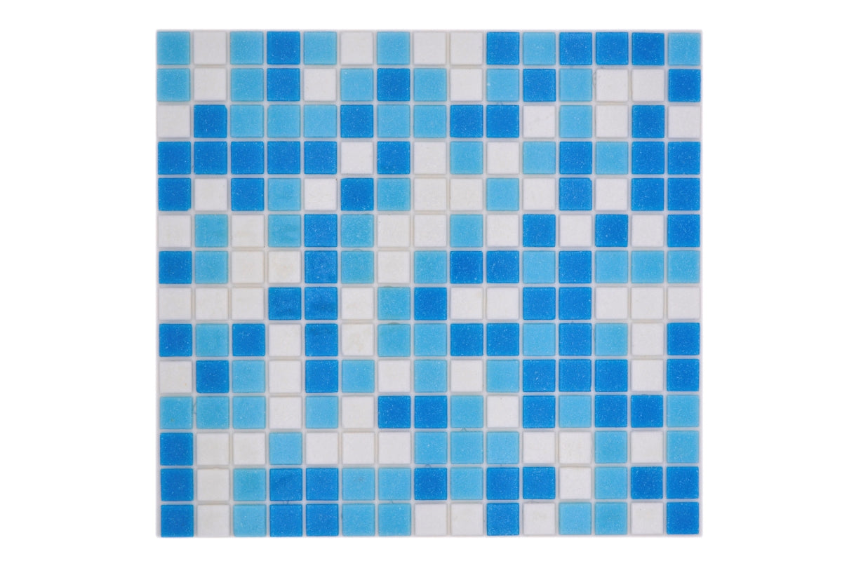 Pixel Sea Light Blue Blend Mosaic Tiles 20x20 - Luxury Tiles UK