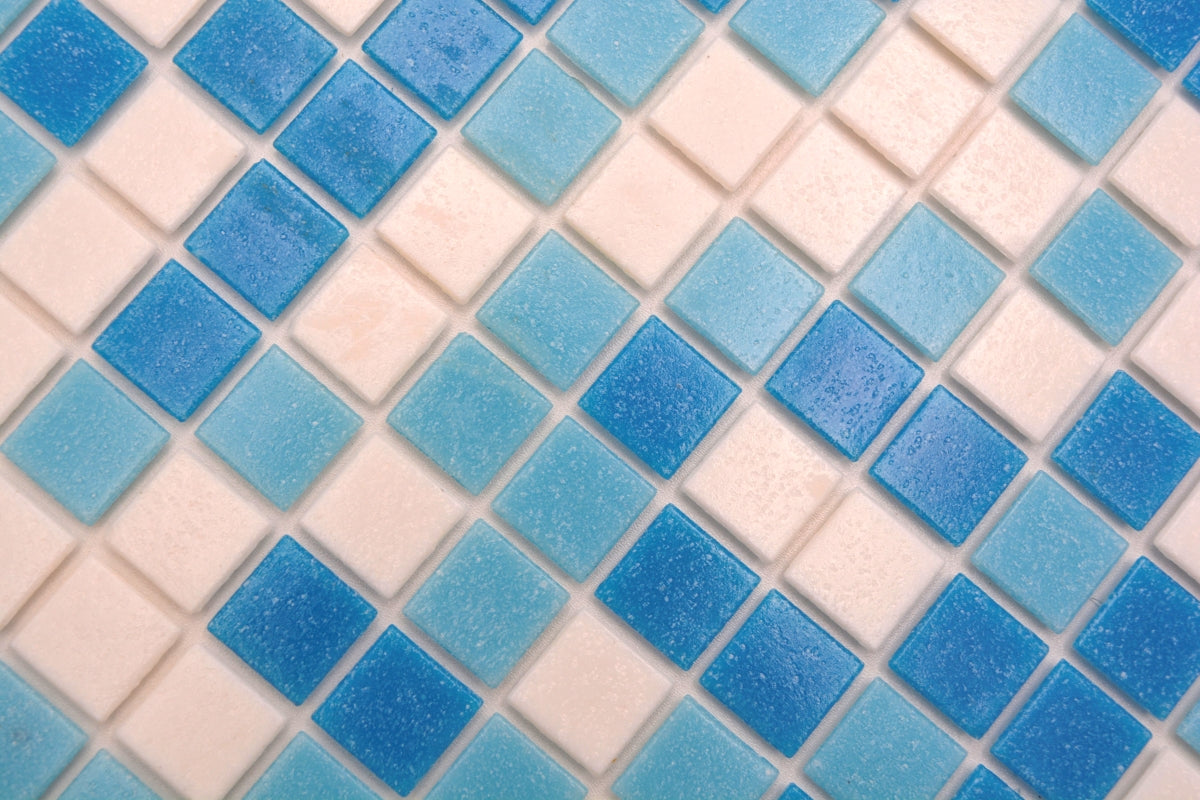 Pixel Sea Light Blue Blend Mosaic Tiles 20x20 - Luxury Tiles UK