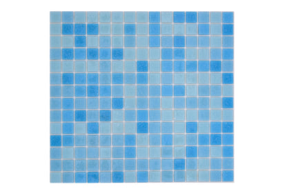 Pixel Pool Blue Dark Blend Mosaic Tiles 20x20