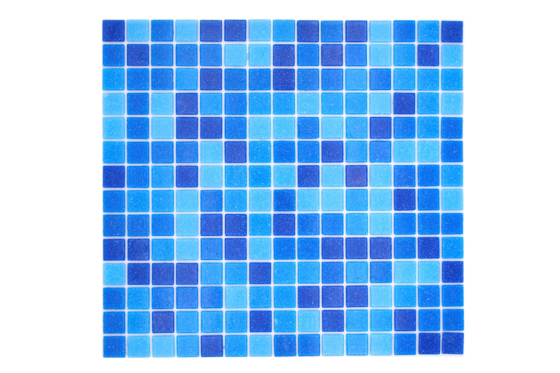 Pixel Pool Blue Dark Blend Mosaic Tiles 20x20