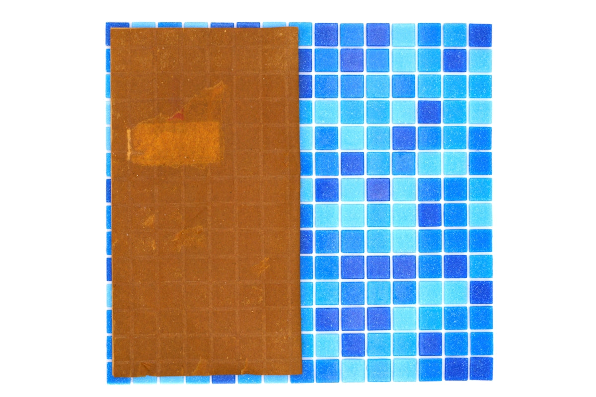 Pixel Pool Blue Dark Blend Mosaic Tiles 20x20