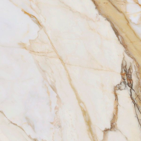 Golden Marble White effect Floor tile 600x600mm - Luxury Tiles UK