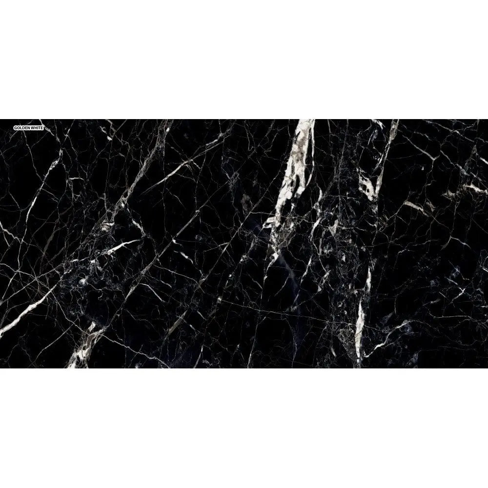 White Gold & Onyx Black | Marble effect Wall and floor Tile | 120x60cm - Luxury Tiles UK