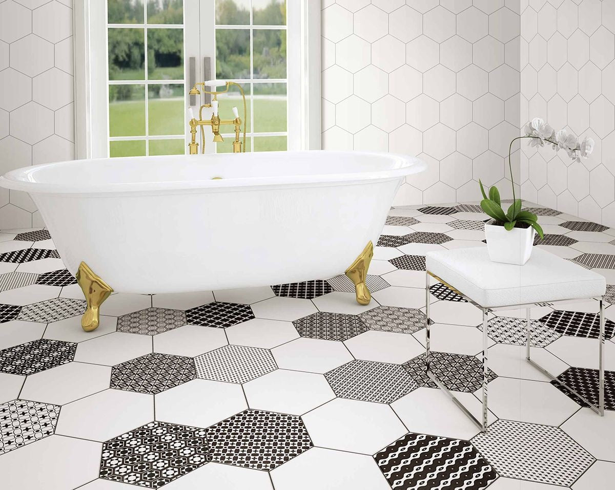 Annabelle Plain White Hexagon Tile - Luxury Tiles UK