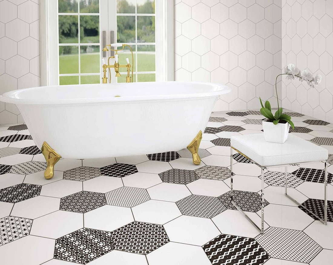 Annabelle Plain White Hexagon Tile