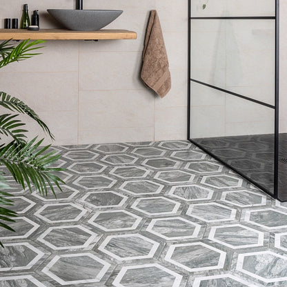 Chateau Décor Grey Hexagon Marble Tiles