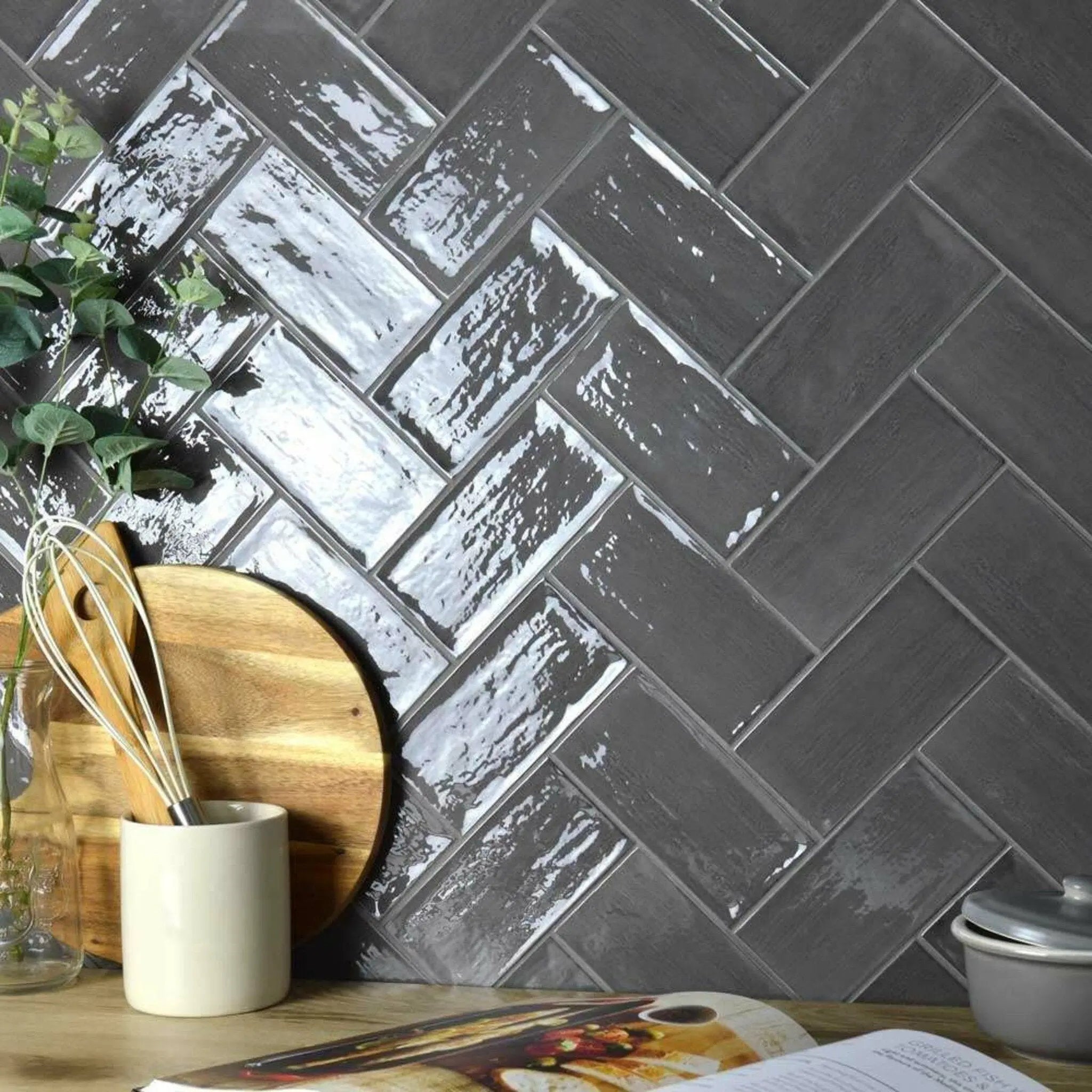 Patterned Rustic Tiles Oyster Glass Brick 30x30cm Mosaic Tile