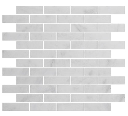 Hampton Carrara White Honed Brick Marble Mosaic 305x305mm