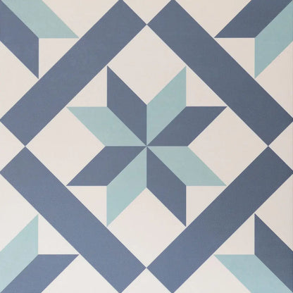 Nordic Blue Pattern Wall and Floor Tile 333x333mm Luxury Tiles