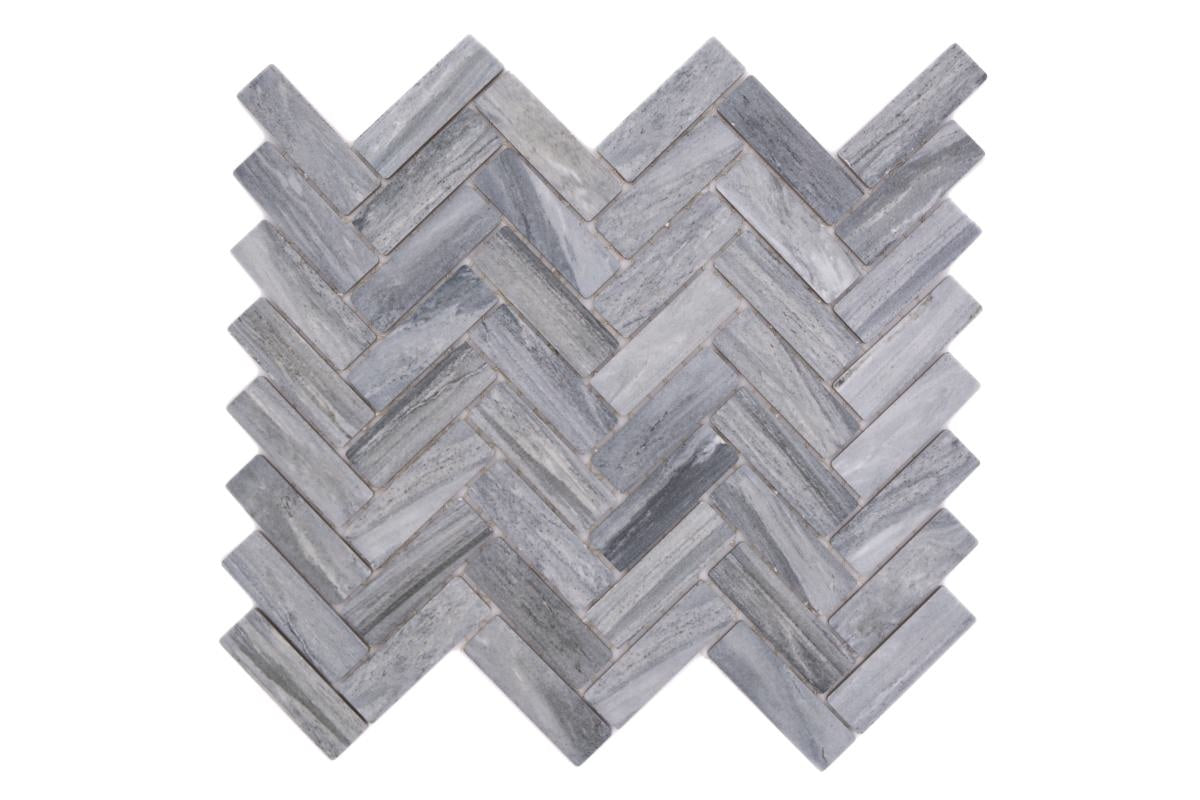 Ceramic Grey Herringbone Floor and Wall Mosaic Tile - Luxury Tiles UK