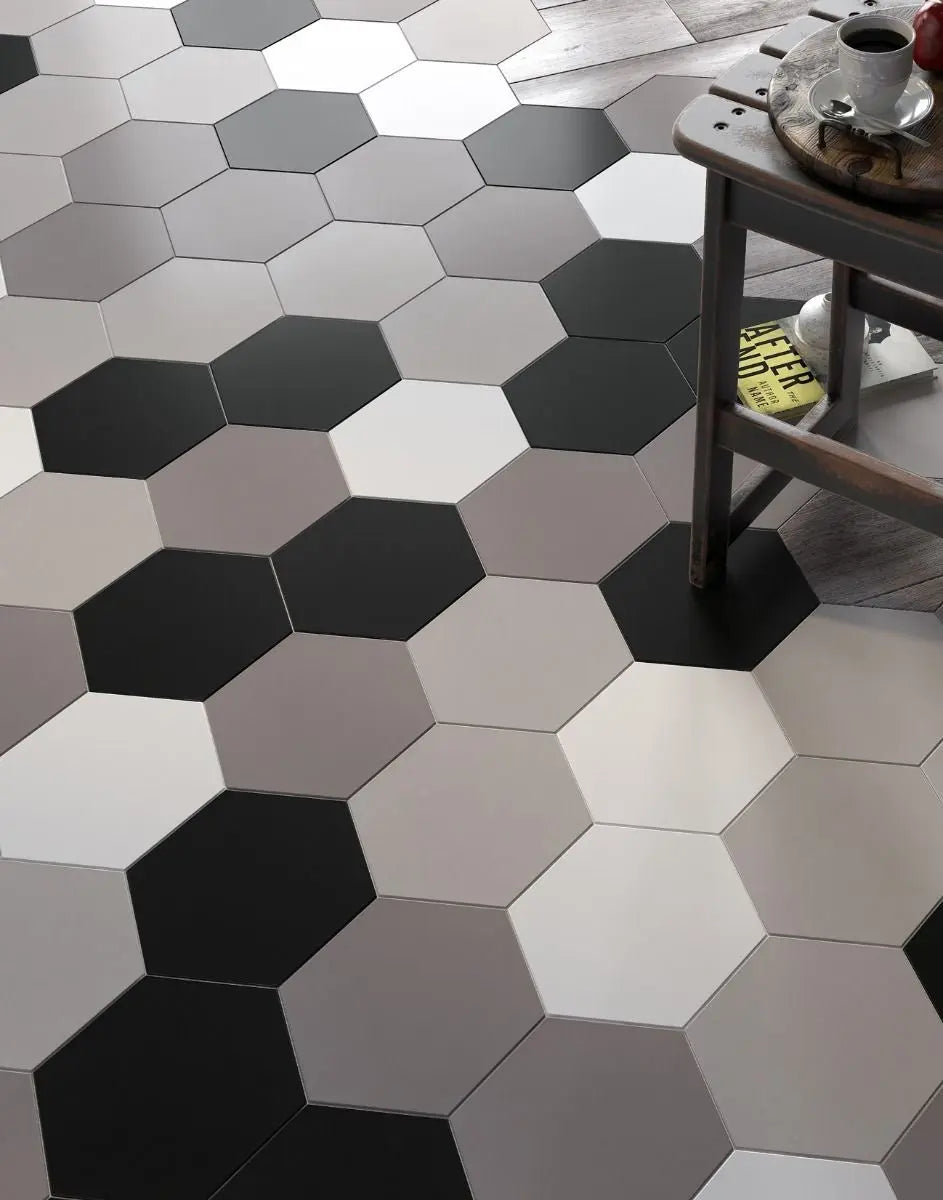 Hexagon Concrete Grey Tile Luxury Tiles