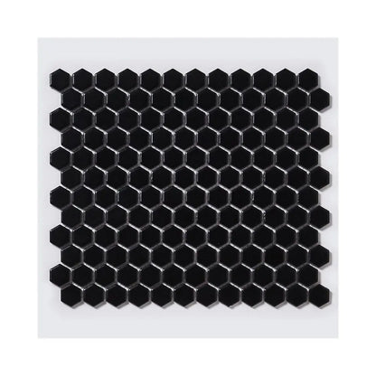 Microhex Black Matt Hexagon 300x260mm Mosaic Tile Luxury Tiles