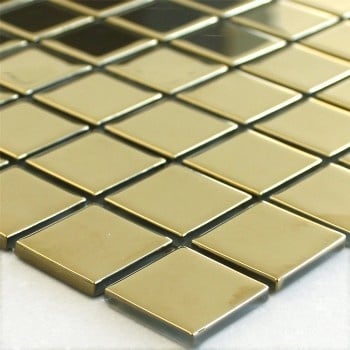 Gemma Gold Glass Mosaic Tile 33x31cm