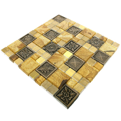 Golden Maple Mix Mosaic Tile 30x30cm Luxury Tiles