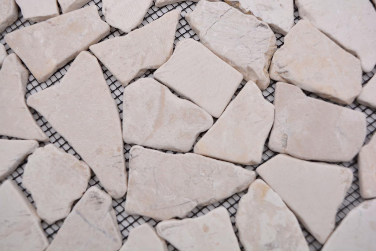 Natural Stone White Cut Pebble Marble Mosaic Tiles