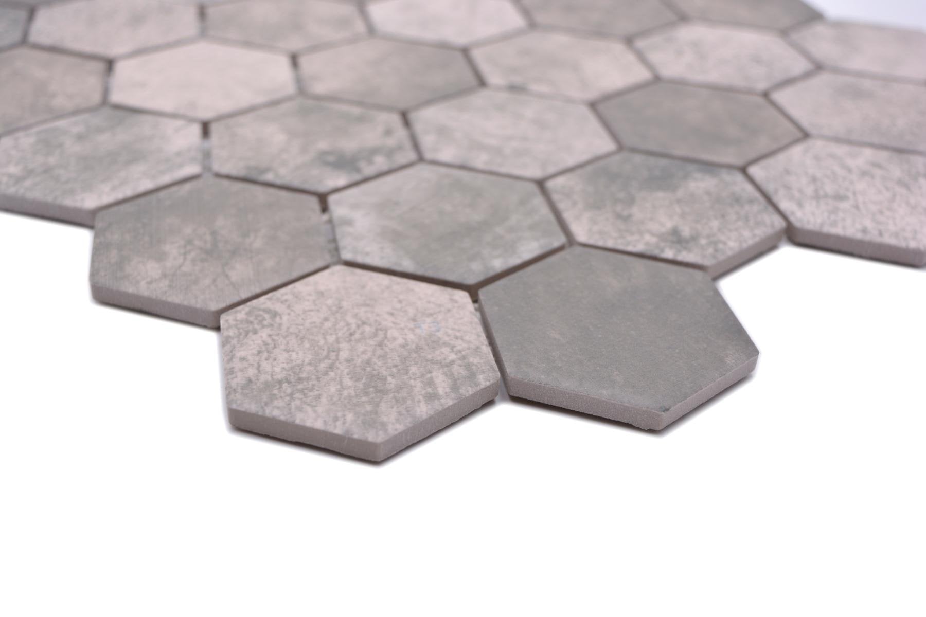 Hexagon Stone Effect Mosaic Tile