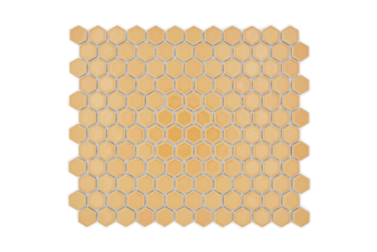 Yellow Mustard Gloss Hexagon Mosaic Tile