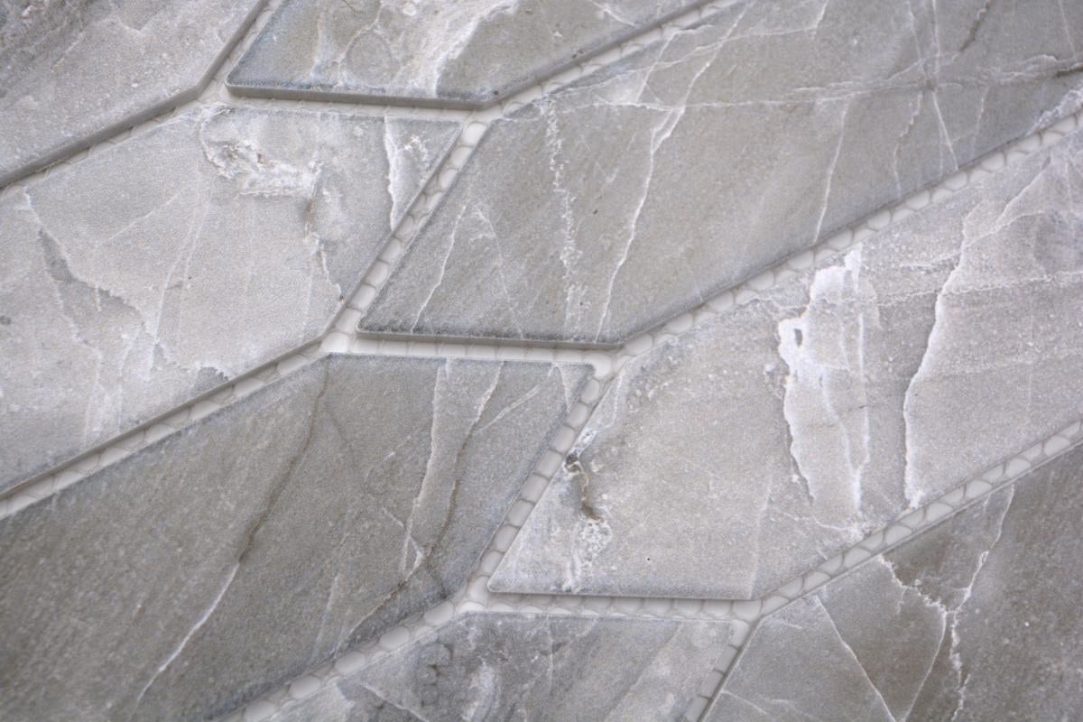 Diamond Grey Matt Marble Effect Mosaic Tile - Luxury Tiles UK