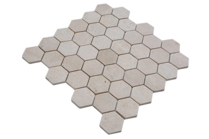 Natural Stone Beige Marble Hexagon Mosaic Tile