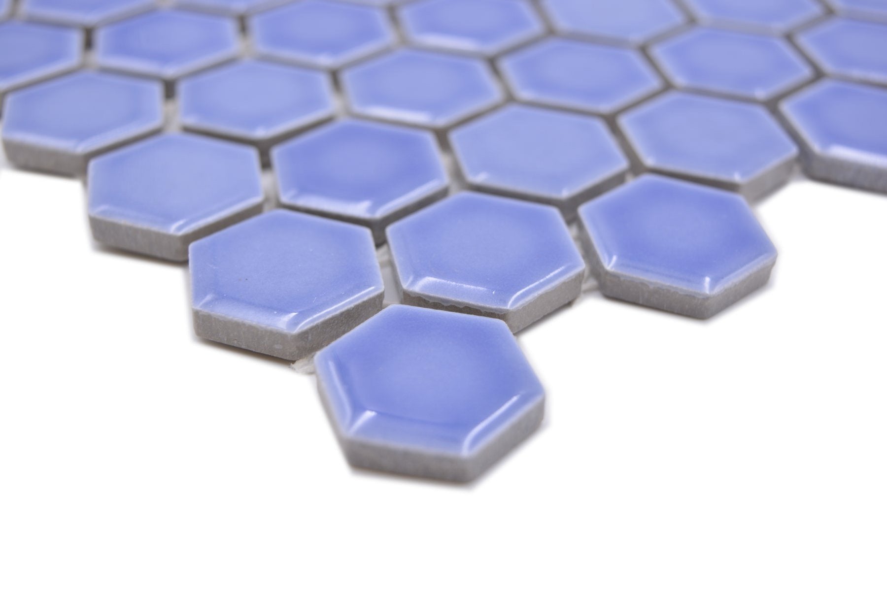 Blue Orchid Gloss Hexagon Mosaic Tile - Luxury Tiles UK