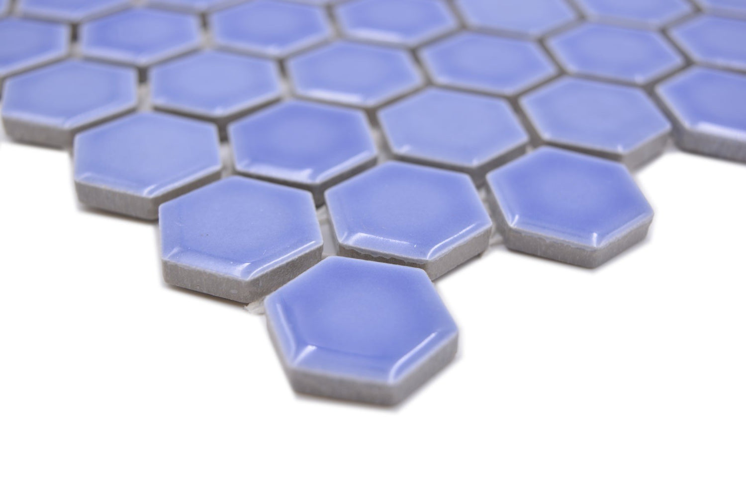 Blue Orchid Gloss Hexagon Mosaic Tile