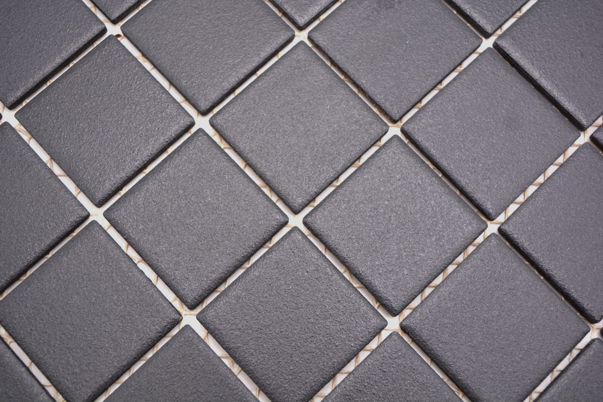 Devon Black Anti-Slip Mosaic Tile - Luxury Tiles UK