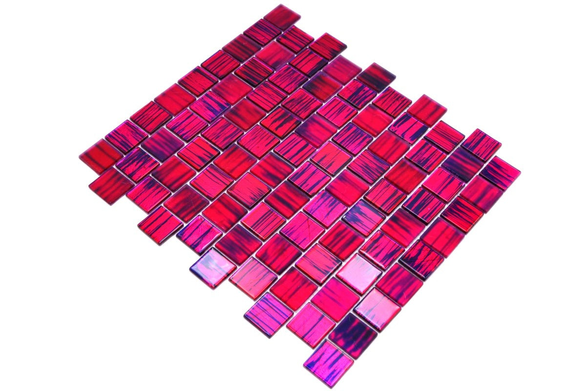 Nemesis Pink Gloss Mosaic Tile - Luxury Tiles UK