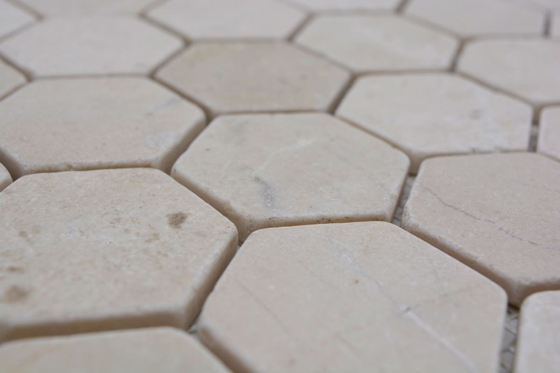 Natural Stone Beige Marble Hexagon Mosaic Tile