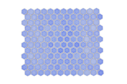 Blue Orchid Gloss Hexagon Mosaic Tile