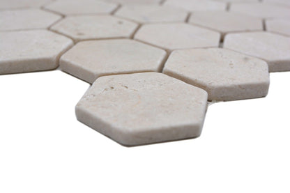 Natural Stone Beige Marble Hexagon Mosaic Tile