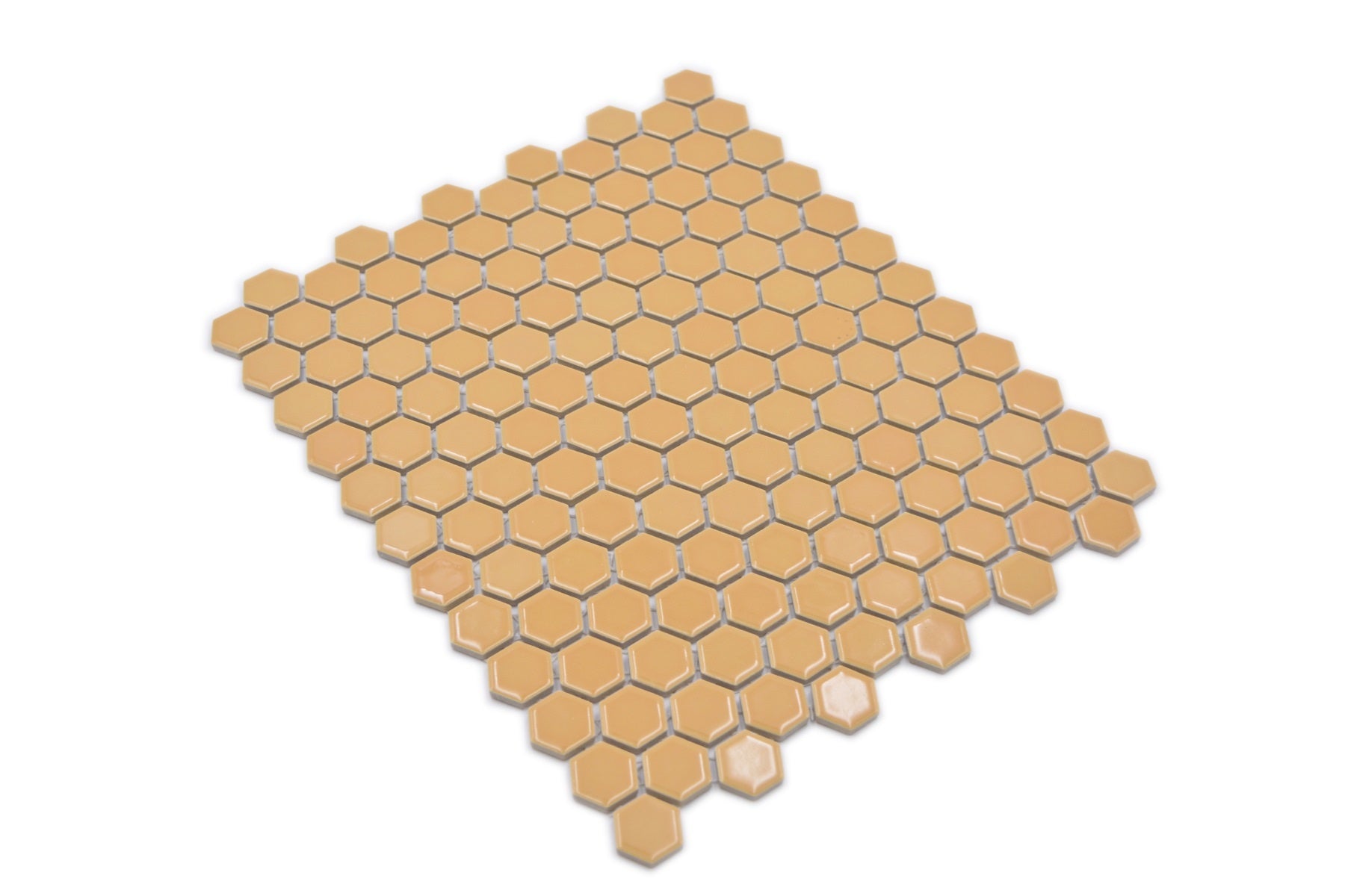 Yellow Mustard Gloss Hexagon Mosaic Tile - Luxury Tiles UK