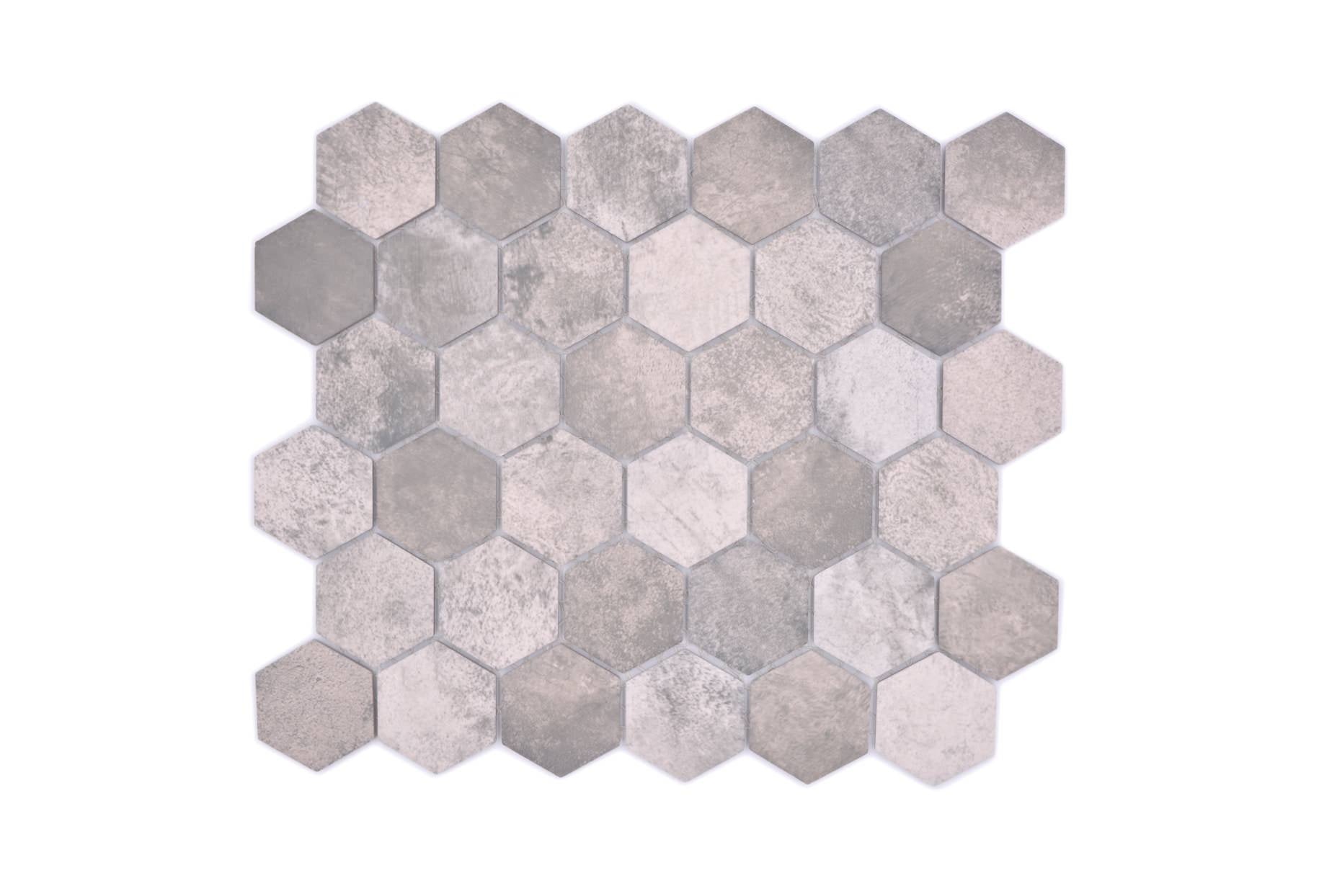 Hexagon Stone Effect Mosaic Tile