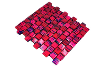 Nemesis Pink Gloss Mosaic Tile - 8mm