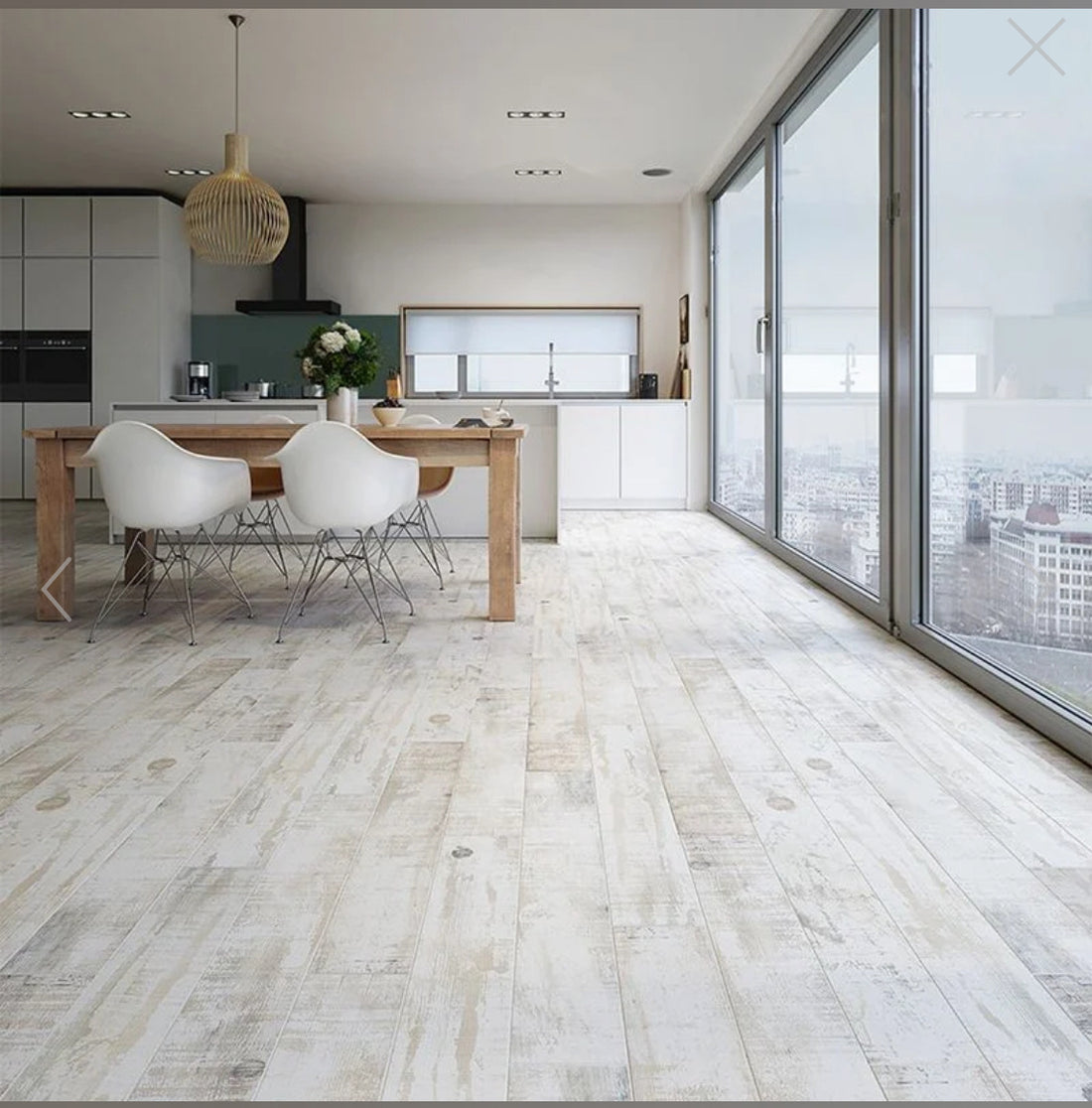 Vintage Wood Effect White Grey Floor Tile 900x150 mm