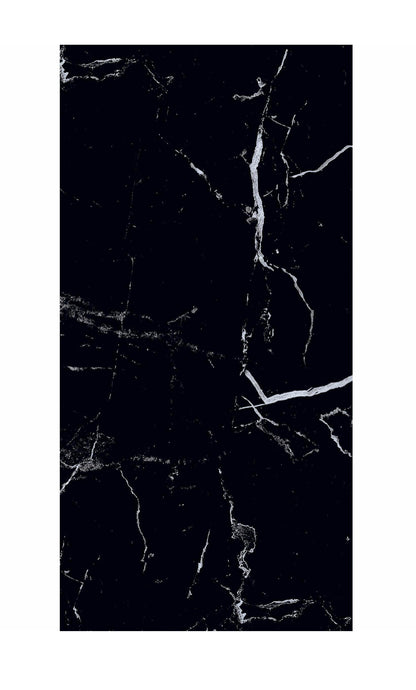 Nero Marquina Polished Marble Effect 300x600mm Porcelain Tile