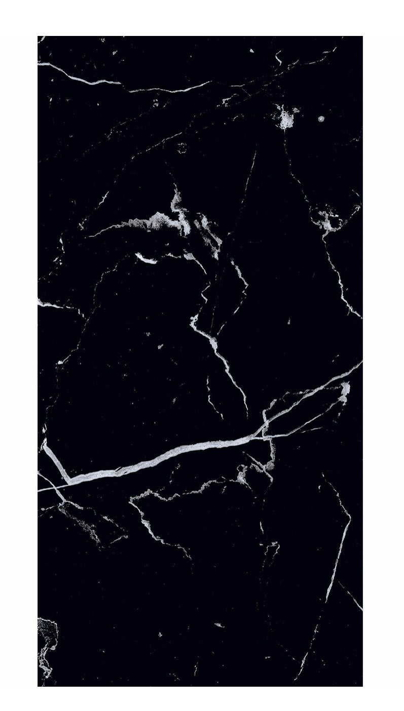 Nero Marquina Polished Marble Effect 300x600mm Porcelain Tile - Luxury Tiles UK