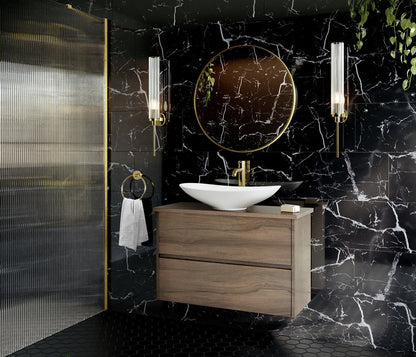 Nero Marquina Polished Marble Effect 300x600mm Porcelain Tile