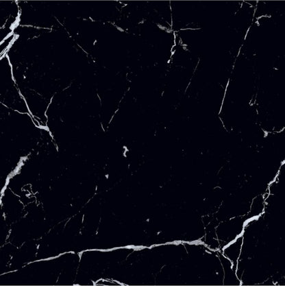 Nero Marquina Polished Marble Effect 600x600mm Porcelain Tile